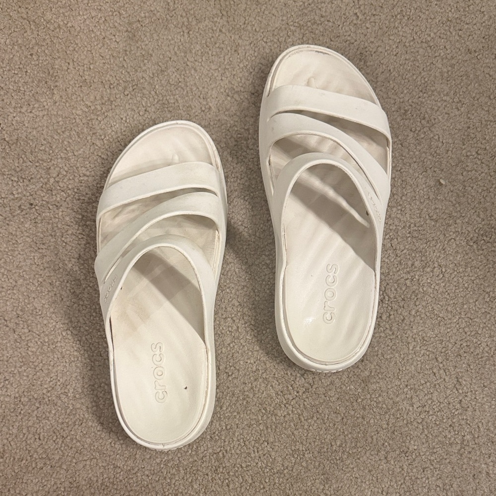 Crocs Women's Ivory Slide Sandals